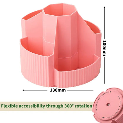 Rotating Desktop Stationery Organizer - 5 Slot Storage Box for Home Office School - ZOOMNSTORE