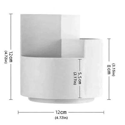 Rotating Pen Holder – Large Capacity 3-Grid Desk Organizer with Space Saving Design - ZOOMNSTORE