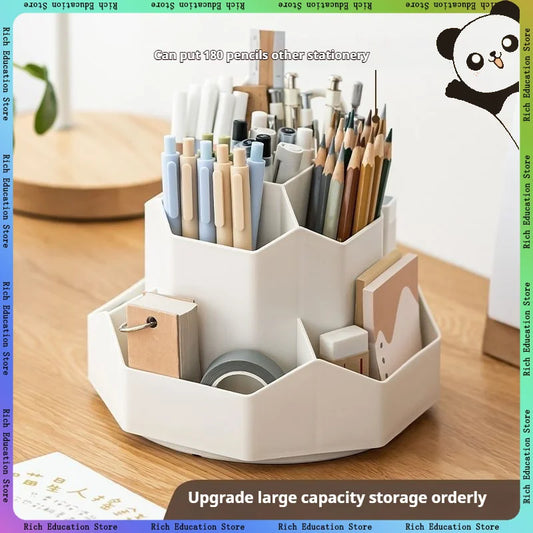Rotating Pen Holder - Large Capacity 360 Degree Desk Organizer for Students - ZOOMNSTORE