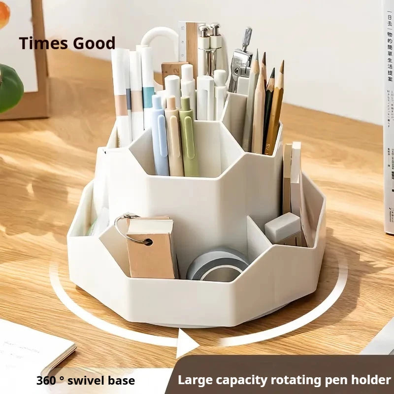 Rotating Pen Holder - Large Capacity 360 Degree Desk Organizer for Students - ZOOMNSTORE