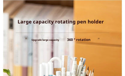Rotating Pen Holder - Large Capacity 360 Degree Desk Organizer for Students - ZOOMNSTORE