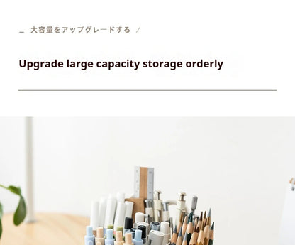 Rotating Pen Holder - Large Capacity 360 Degree Desk Organizer for Students - ZOOMNSTORE