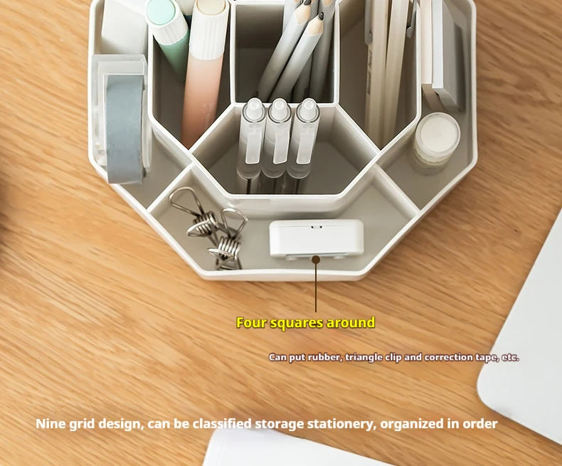 Rotating Pen Holder - Large Capacity 360 Degree Desk Organizer for Students - ZOOMNSTORE
