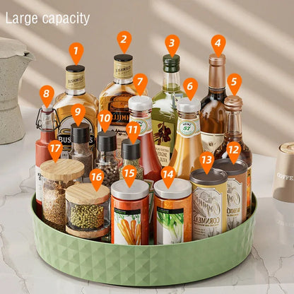 360 Rotating Spice Rack - Non-Slip Kitchen Organizer Tray - ZOOMNSTORE