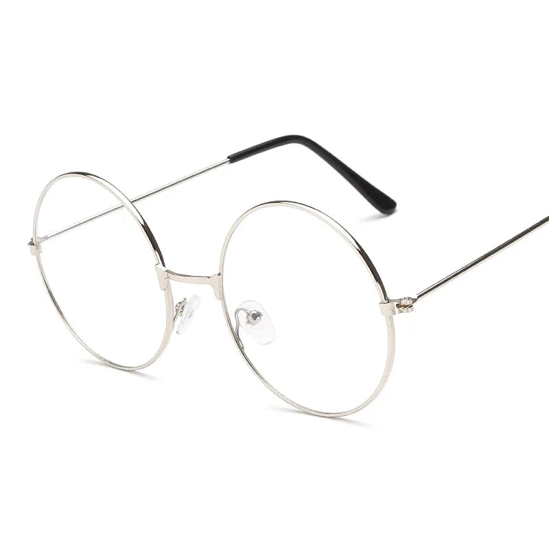 Round Metal Glasses - Unisex Plain Alloy Frame Eyeglasses for Wedding Party - ZOOMNSTORE
