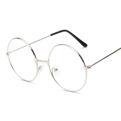 Round Metal Glasses - Unisex Plain Alloy Frame Eyeglasses for Wedding Party - ZOOMNSTORE