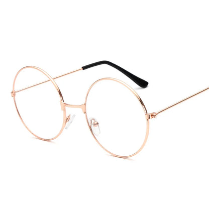 Round Metal Glasses - Unisex Plain Alloy Frame Eyeglasses for Wedding Party - ZOOMNSTORE