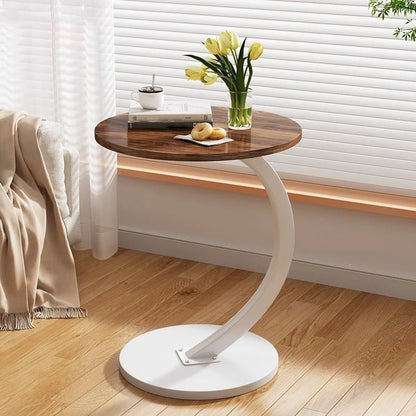 Round Movable Mini Coffee Table - Small Luxury Bedside Table - ZOOMNSTORE