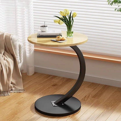 Round Movable Mini Coffee Table - Small Luxury Bedside Table - ZOOMNSTORE