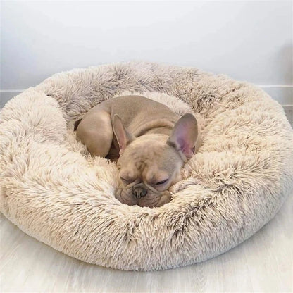 Round Pet Bed | Large Dog Bed Soft Plush Dog House Cozy Winter Sleeping - ZOOMNSTORE
