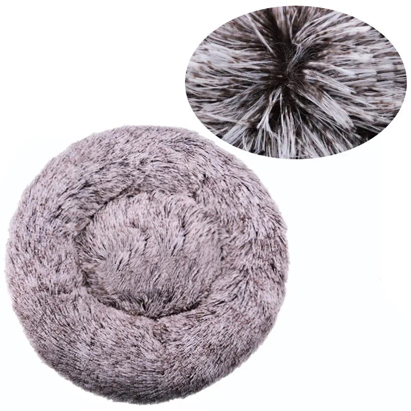 Round Pet Bed | Large Dog Bed Soft Plush Dog House Cozy Winter Sleeping - ZOOMNSTORE