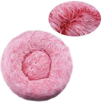 Round Pet Bed | Large Dog Bed Soft Plush Dog House Cozy Winter Sleeping - ZOOMNSTORE
