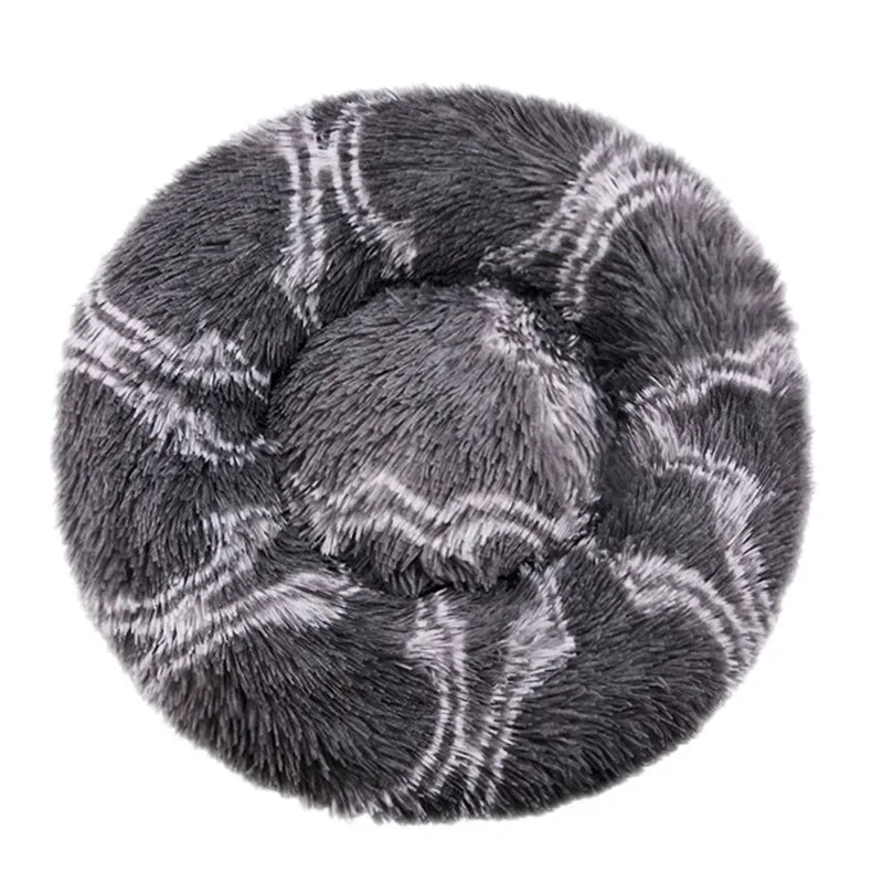 Round Pet Bed | Large Dog Bed Soft Plush Dog House Cozy Winter Sleeping - ZOOMNSTORE
