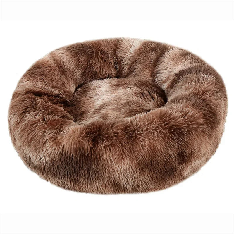 Round Pet Bed | Large Dog Bed Soft Plush Dog House Cozy Winter Sleeping - ZOOMNSTORE