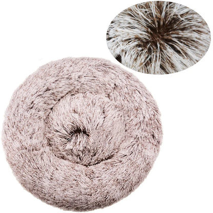 Round Pet Bed | Large Dog Bed Soft Plush Dog House Cozy Winter Sleeping - ZOOMNSTORE