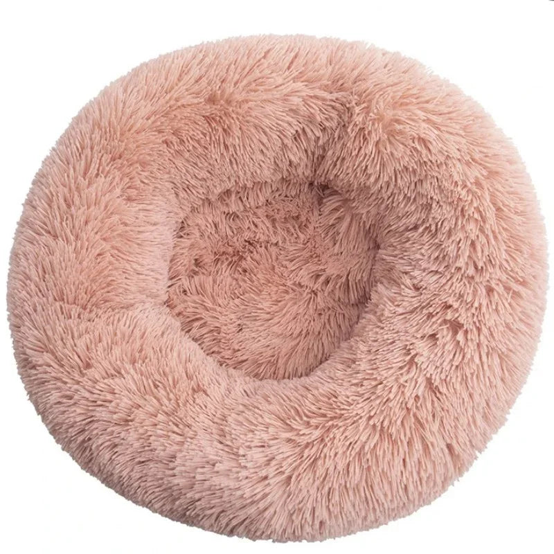 Round Pet Bed | Large Dog Bed Soft Plush Dog House Cozy Winter Sleeping - ZOOMNSTORE