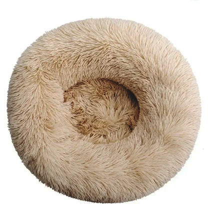 Round Pet Bed | Large Dog Bed Soft Plush Dog House Cozy Winter Sleeping - ZOOMNSTORE