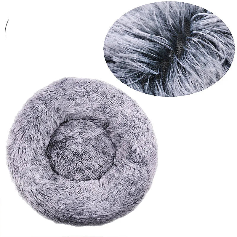 Round Pet Bed | Large Dog Bed Soft Plush Dog House Cozy Winter Sleeping - ZOOMNSTORE