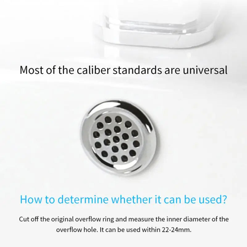 Bath Sink Round Ring Overflow Cover Spare Sink Basin Plastic Tidy Trim Bathroom Ceramic Basin ceramic pots overflow ring - ZOOMNSTORE