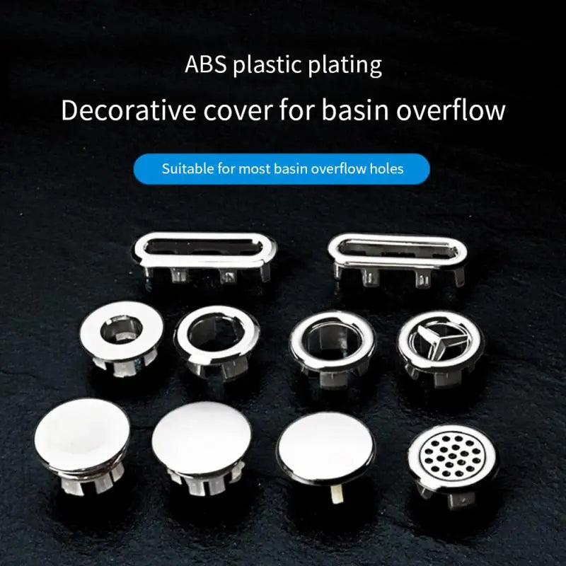 Bath Sink Round Ring Overflow Cover Spare Sink Basin Plastic Tidy Trim Bathroom Ceramic Basin ceramic pots overflow ring - ZOOMNSTORE