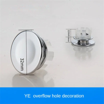 Bath Sink Round Ring Overflow Cover Spare Sink Basin Plastic Tidy Trim Bathroom Ceramic Basin ceramic pots overflow ring - ZOOMNSTORE
