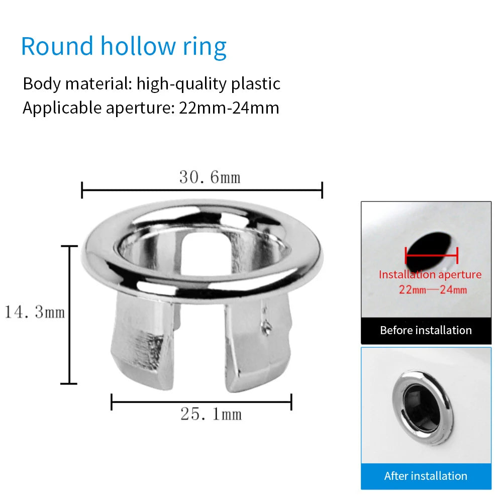 Bath Sink Round Ring Overflow Cover Spare Sink Basin Plastic Tidy Trim Bathroom Ceramic Basin ceramic pots overflow ring - ZOOMNSTORE