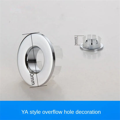 Bath Sink Round Ring Overflow Cover Spare Sink Basin Plastic Tidy Trim Bathroom Ceramic Basin ceramic pots overflow ring - ZOOMNSTORE