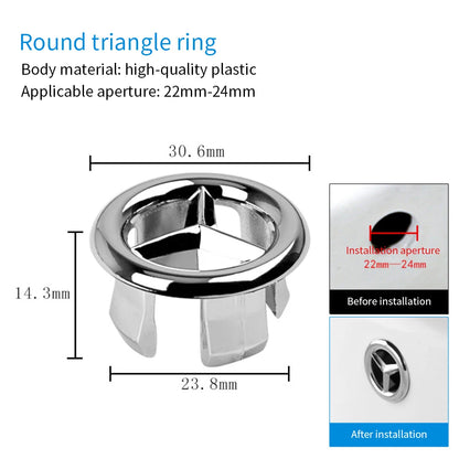 Bath Sink Round Ring Overflow Cover Spare Sink Basin Plastic Tidy Trim Bathroom Ceramic Basin ceramic pots overflow ring - ZOOMNSTORE
