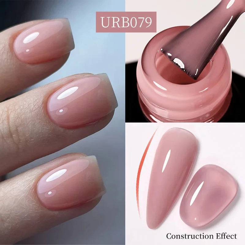 Nude Crystal Rubber Base Gel - 7ml Semi-Permanent Soak Off UV LED Nail Varnish - ZOOMNSTORE