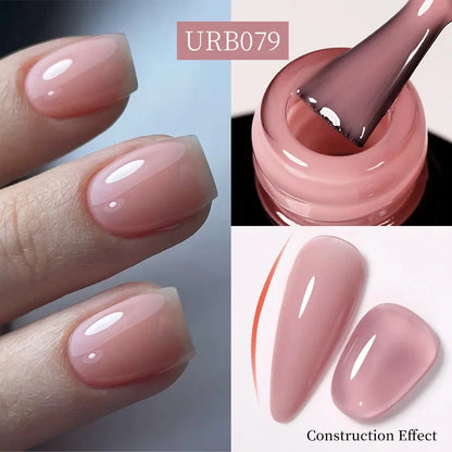 Nude Crystal Rubber Base Gel - 7ml Semi-Permanent Soak Off UV LED Nail Varnish - ZOOMNSTORE