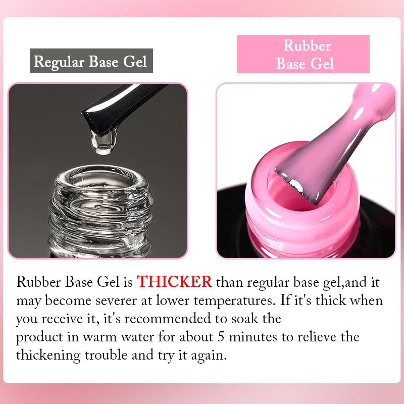 Nude Crystal Rubber Base Gel - 7ml Semi-Permanent Soak Off UV LED Nail Varnish - ZOOMNSTORE