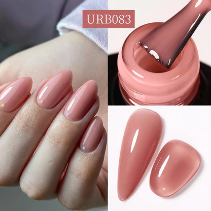 Nude Crystal Rubber Base Gel - 7ml Semi-Permanent Soak Off UV LED Nail Varnish - ZOOMNSTORE