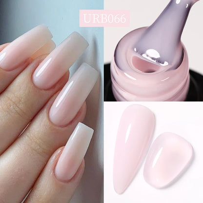 Nude Crystal Rubber Base Gel - 7ml Semi-Permanent Soak Off UV LED Nail Varnish - ZOOMNSTORE