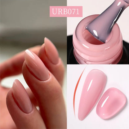 Nude Crystal Rubber Base Gel - 7ml Semi-Permanent Soak Off UV LED Nail Varnish - ZOOMNSTORE