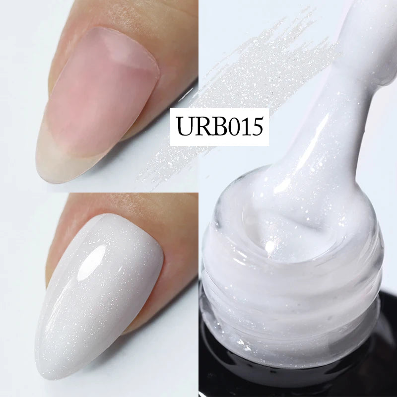 Nude Crystal Rubber Base Gel - 7ml Semi-Permanent Soak Off UV LED Nail Varnish - ZOOMNSTORE