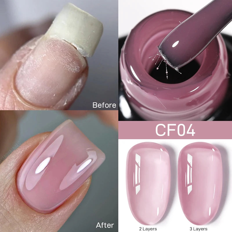 Nude Crystal Rubber Base Gel - 7ml Semi-Permanent Soak Off UV LED Nail Varnish - ZOOMNSTORE