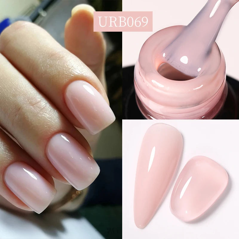 Nude Crystal Rubber Base Gel - 7ml Semi-Permanent Soak Off UV LED Nail Varnish - ZOOMNSTORE