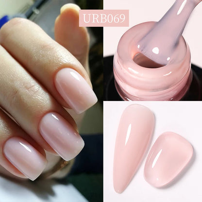 Nude Crystal Rubber Base Gel - 7ml Semi-Permanent Soak Off UV LED Nail Varnish - ZOOMNSTORE