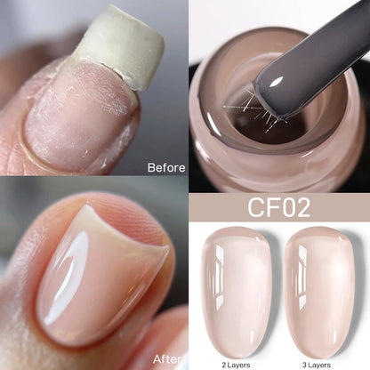 Nude Crystal Rubber Base Gel - 7ml Semi-Permanent Soak Off UV LED Nail Varnish - ZOOMNSTORE