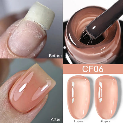 Nude Crystal Rubber Base Gel - 7ml Semi-Permanent Soak Off UV LED Nail Varnish - ZOOMNSTORE