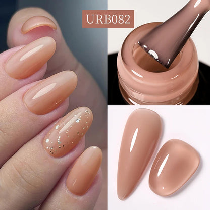 Nude Crystal Rubber Base Gel - 7ml Semi-Permanent Soak Off UV LED Nail Varnish - ZOOMNSTORE