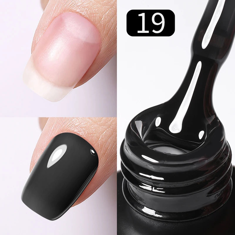 Milky Pink Rubber Base Gel Nail Polish - Glitter Semi-Permanent UV LED Varnish 15ml - ZOOMNSTORE