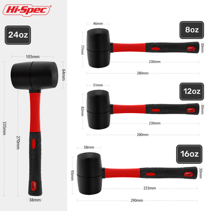 Heavy Duty Rubber Mallet - Double Faced Mini Hammer 8121624 Oz - ZOOMNSTORE