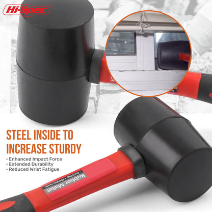 Heavy Duty Rubber Mallet - Double Faced Mini Hammer 8121624 Oz - ZOOMNSTORE