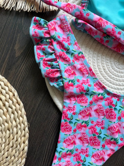 Ruffled Floral Bikini Set - Womens Sexy Two-Piece Swimwear - ZOOMNSTORE