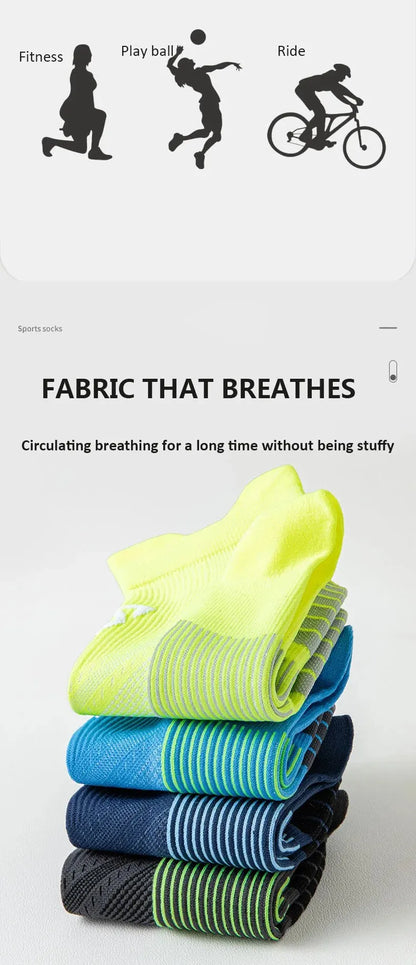 Running Ankle Socks - 4 Pairs Athletic Breathable Mesh Quick Dry Socks for Men & Women - ZOOMNSTORE