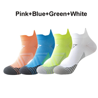 Running Ankle Socks - 4 Pairs Athletic Breathable Mesh Quick Dry Socks for Men & Women - ZOOMNSTORE