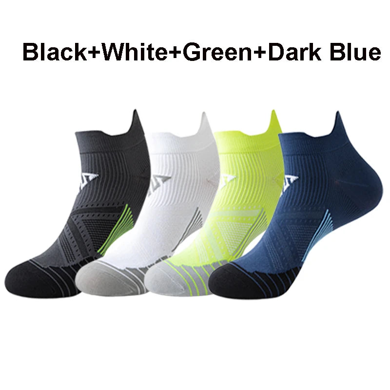 Running Ankle Socks - 4 Pairs Athletic Breathable Mesh Quick Dry Socks for Men & Women - ZOOMNSTORE