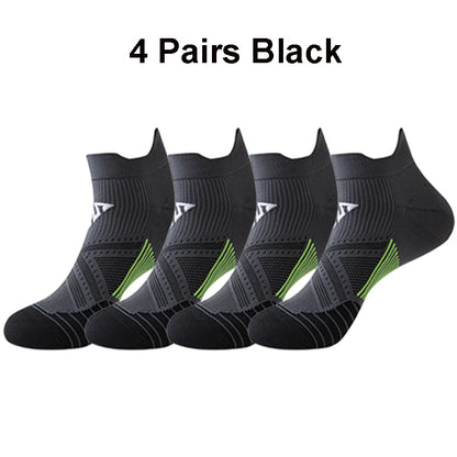 Running Ankle Socks - 4 Pairs Athletic Breathable Mesh Quick Dry Socks for Men & Women - ZOOMNSTORE