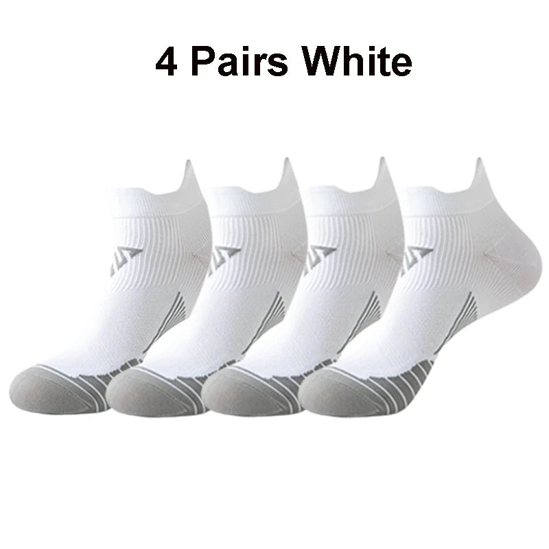 Running Ankle Socks - 4 Pairs Athletic Breathable Mesh Quick Dry Socks for Men & Women - ZOOMNSTORE